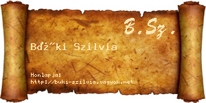 Büki Szilvia névjegykártya